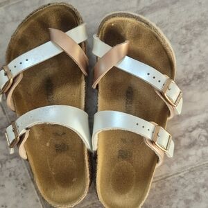Birkenstock Kids Sandals in White and Tan